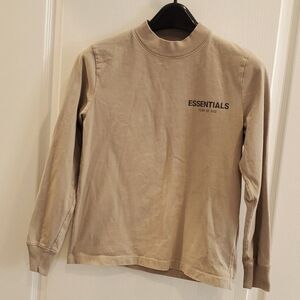 Boys Essentials Fear of God Long Sleeve Tee, Size M(8), Color Tan